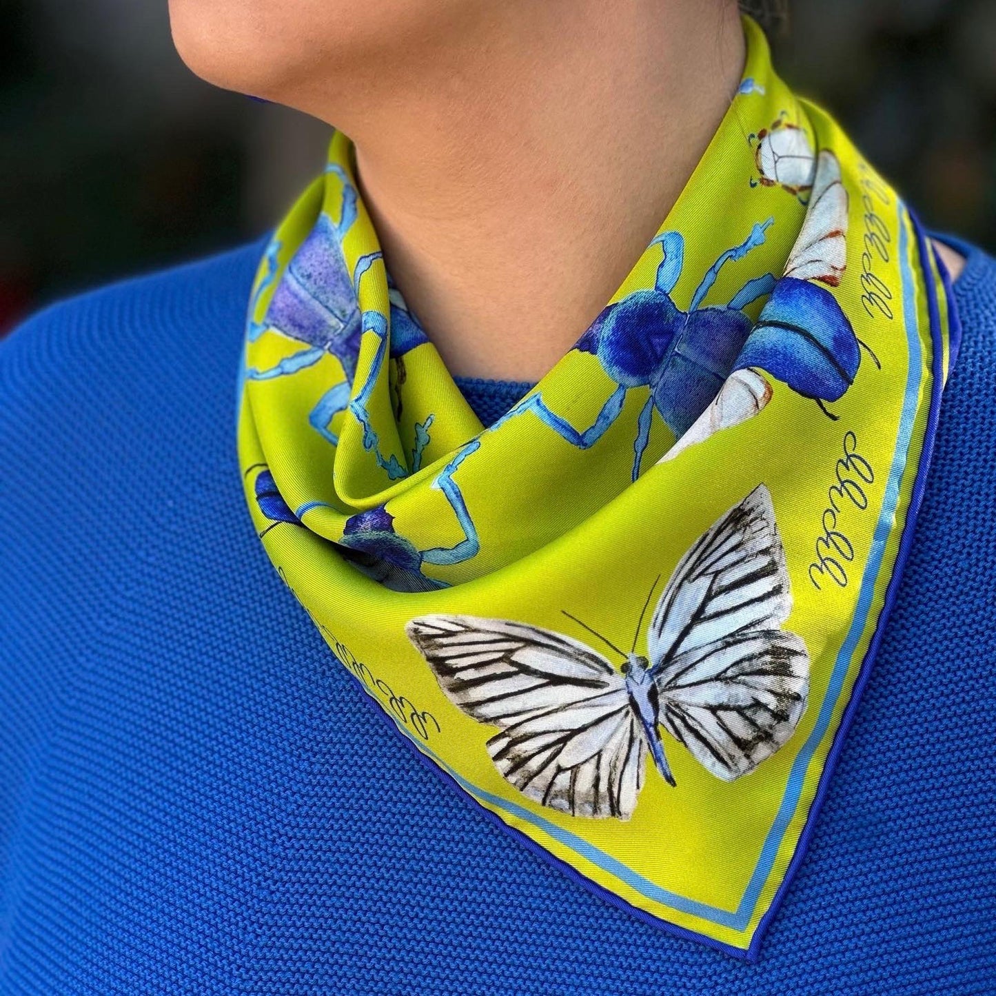 Bug Scarf - 100% Silk - Absinthe Green