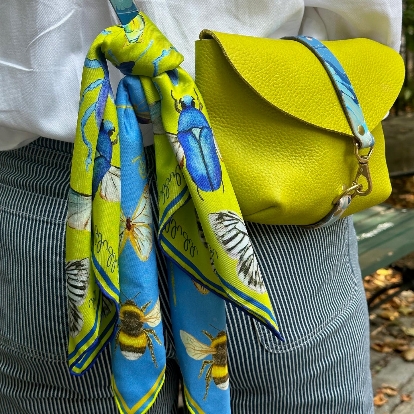 Bug Scarf - 100% Silk - Absinthe Green