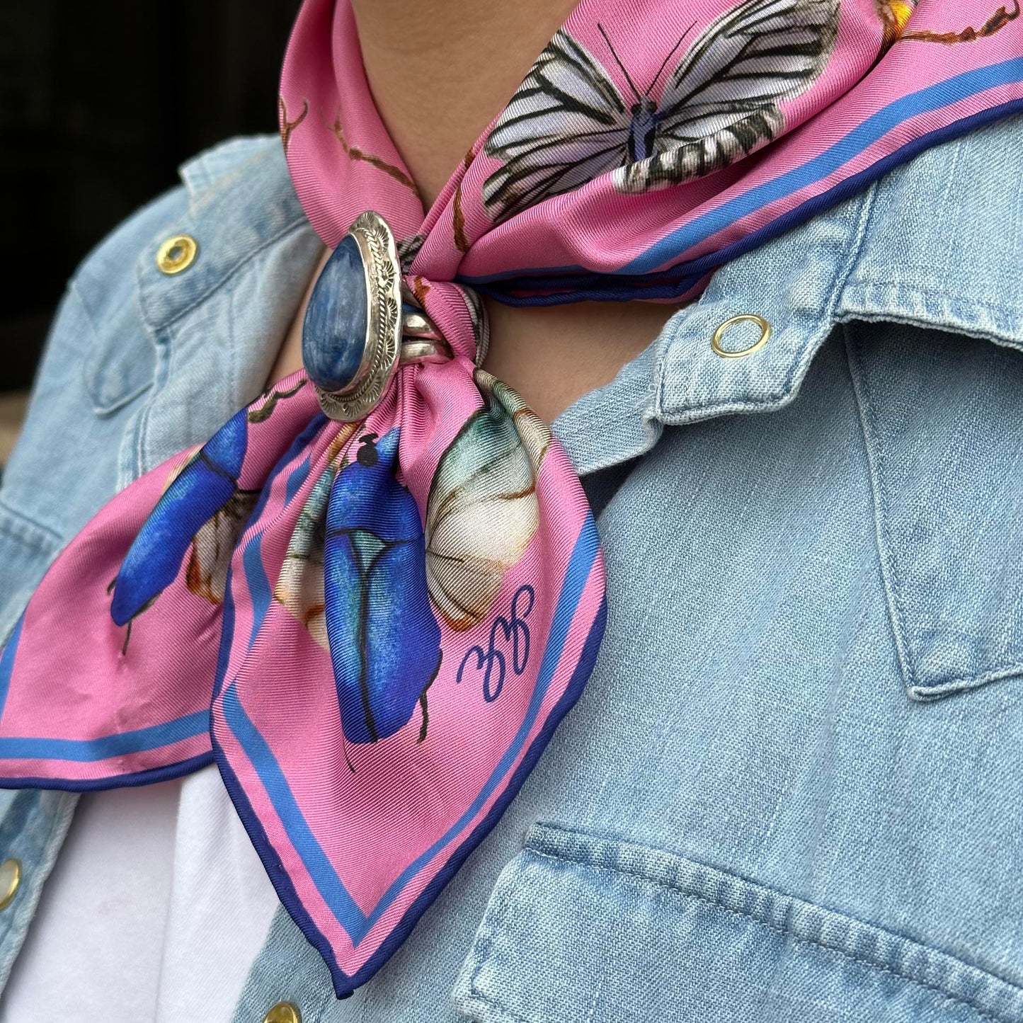 Bug Scarf - 100% Silk - Key West Pink