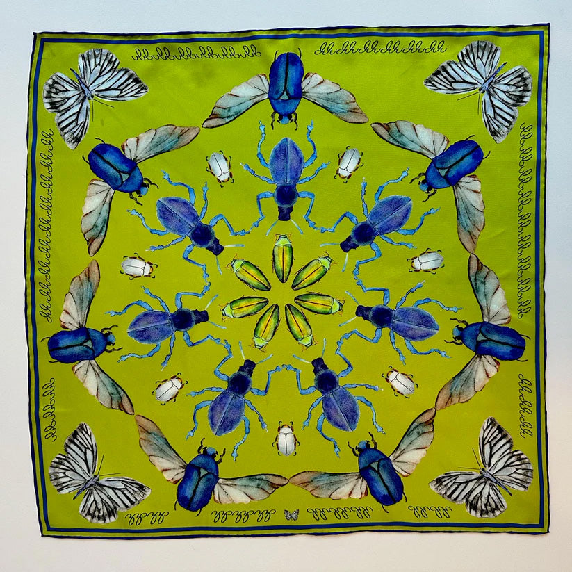 Bug Scarf - 100% Silk - Absinthe Green