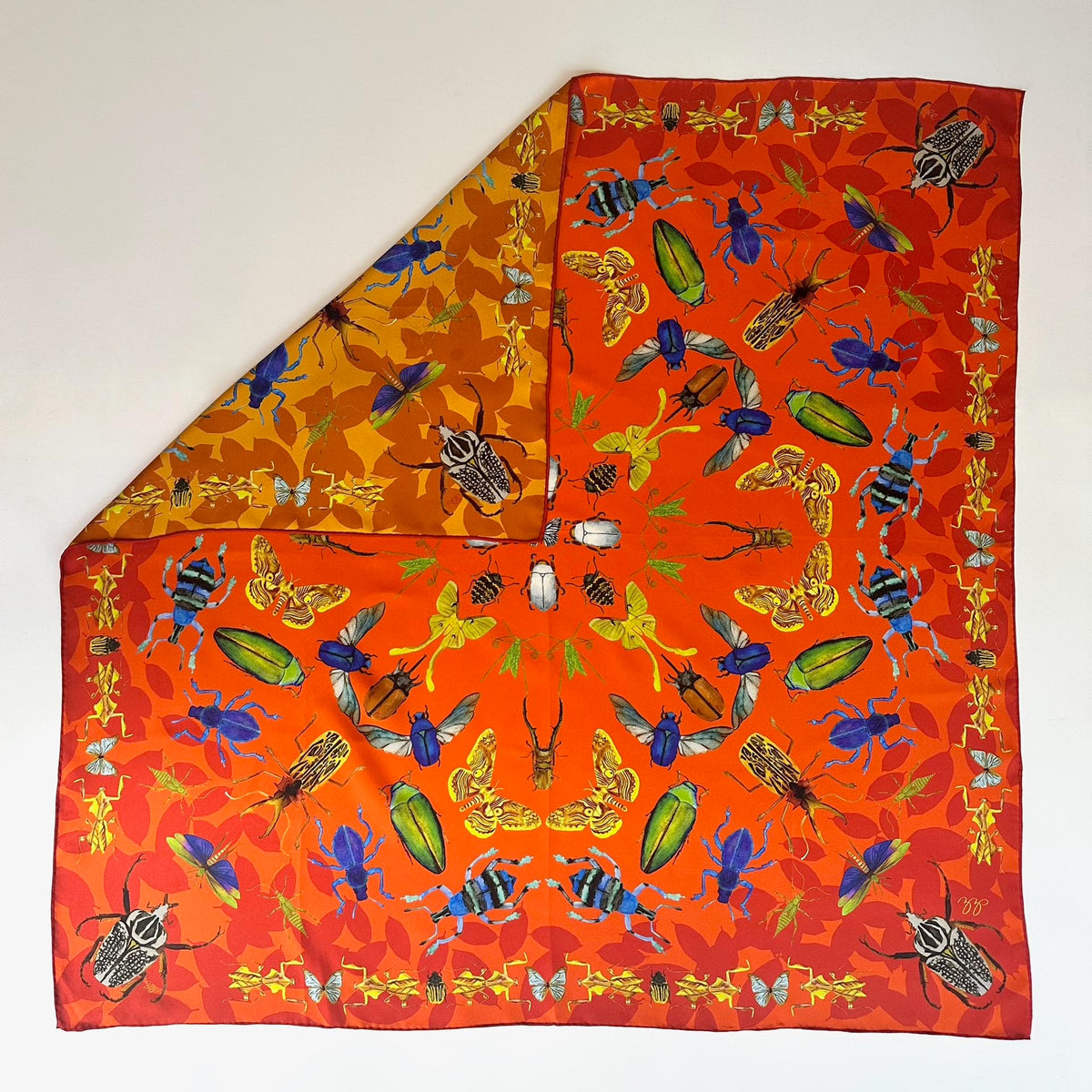 Bug Scarf - 100% Silk - Autumn Orange/Mustard Yellow