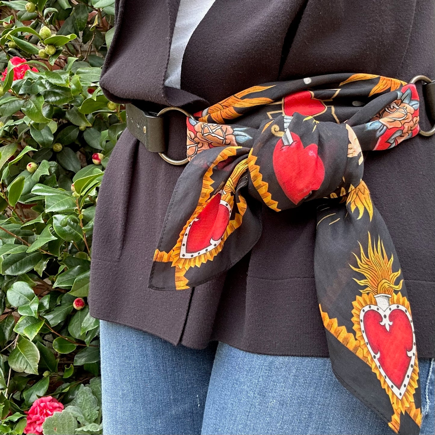 Sacred Heart - Silk/Cotton - Charcoal