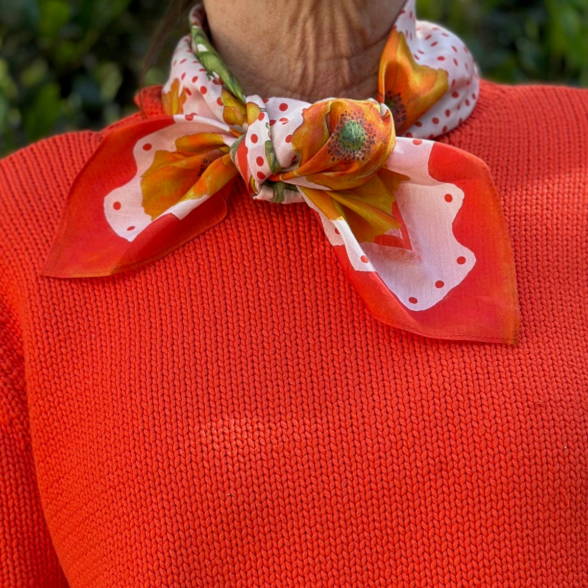 Poppy Perry Poppy Flower - Silk/Cotton - Orange Red – ZZ PERRY